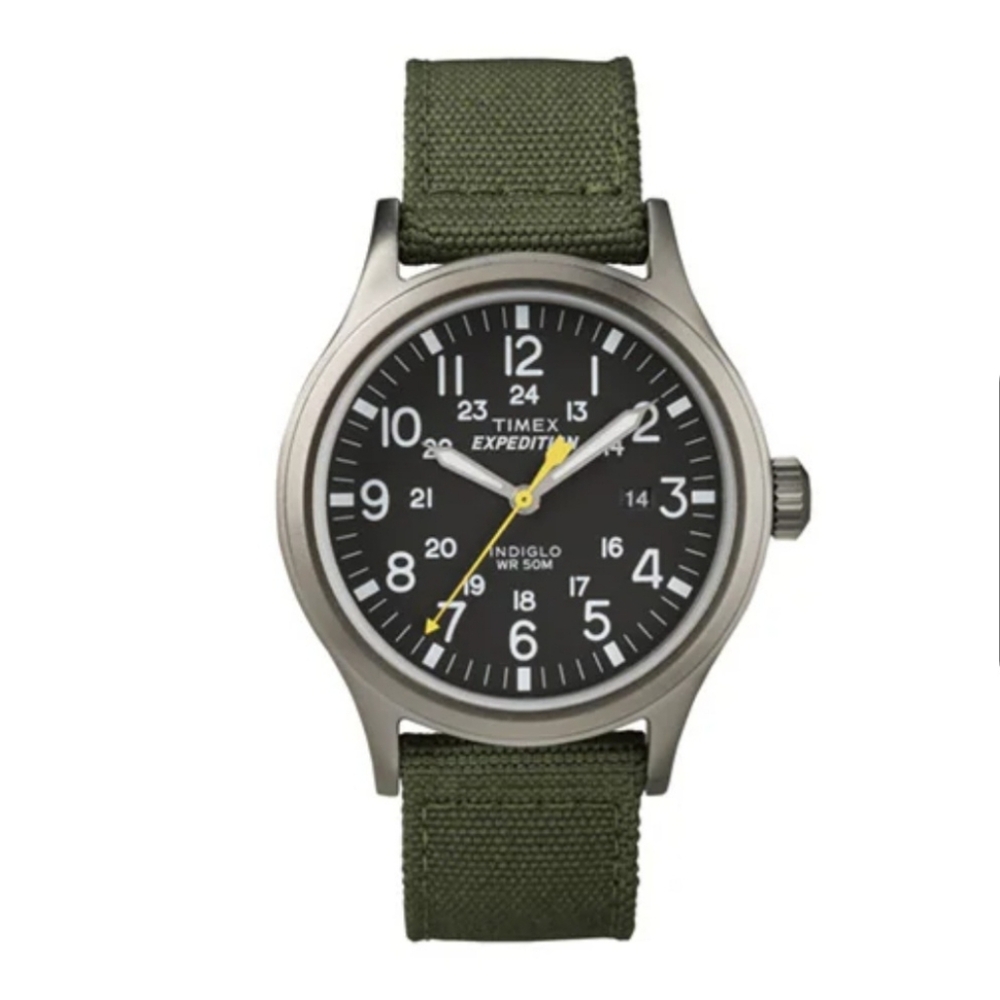 Timex Expedition Scout  40mm Brass Case Green Nylon Canvas Strap, T49961 NEW